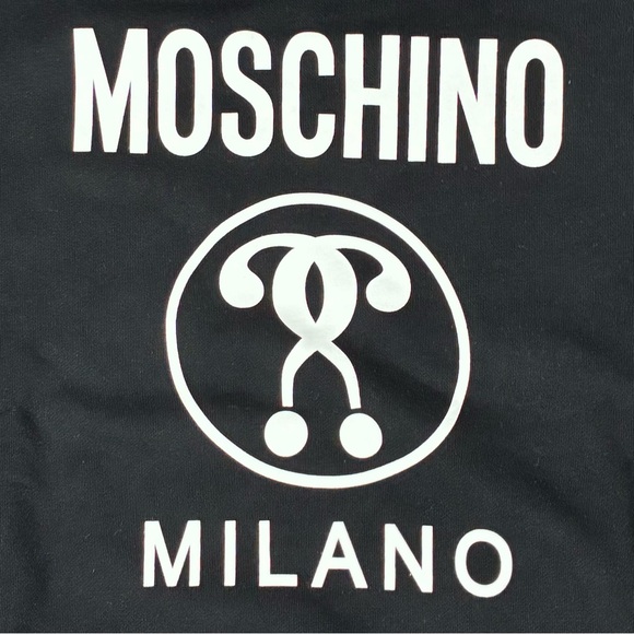 Moschino Couture Logo Double Question Mark Crewneck Sweatshirt Black US 8 NWT - Picture 16 of 17